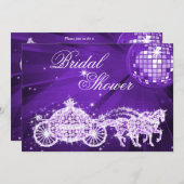 Disco Ball, Princess Coach & Horses Bridal Shower Invitation (Front/Back)