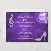 Disco Ball, Princess Coach & Horses Bridal Shower Invitation (Back)