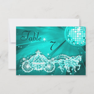 Disco Ball, Princess Coach & Horses Double Sided Invitation