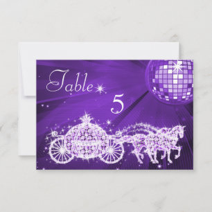 Disco Ball, Princess Coach & Horses Double Sided Invitation