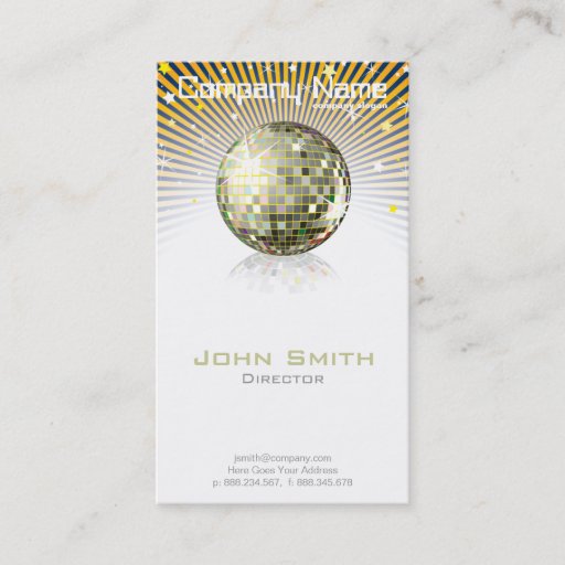 Customizable Disco Ball Profile Card Business Card Template