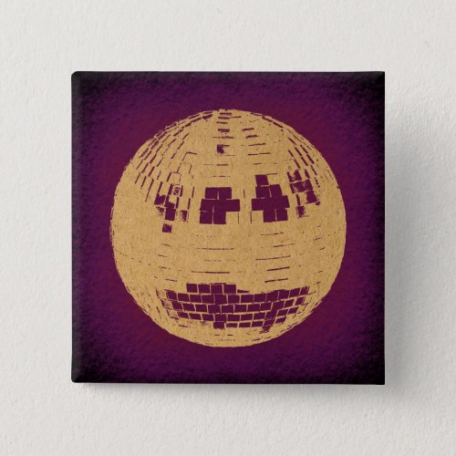Disco Ball Purple  Gold Vintage Art Button