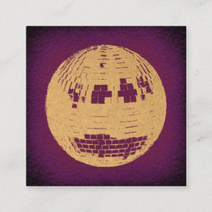 Disco Ball Purple & Gold Vintage Art Enclosure Card