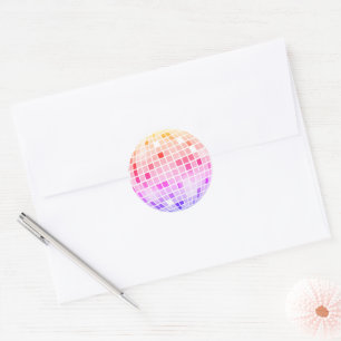 Disco Ball Retro 70s Colorful Envelope Seal