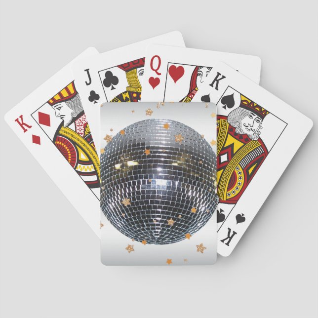 Disco Ball Retro 70s Style Poker Cards (Back)