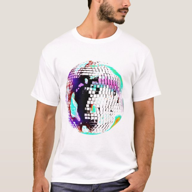 Disco Ball Retro Neon 70s 80s T-Shirt  (Front)