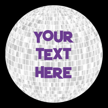Disco Ball Retro Sticker With Any Text by SayWhatYouLike at Zazzle