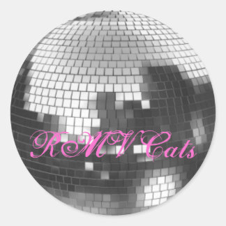 Disco Ball, RMV Cats Classic Round Sticker