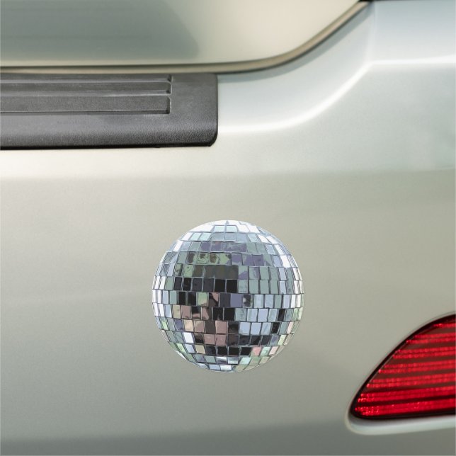 Disco Ball -Silver Car Magnet (In Situ)