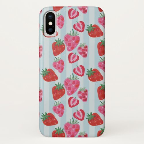 Disco Ball Strawberries iPhone X Case