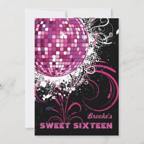 Disco Ball - Sweet 16 invitation