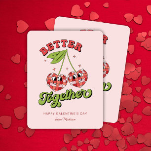 Disco Ball Valentine's Cherry Better Together Card
