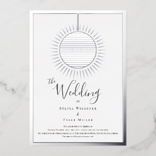 Disco Ball Wedding Foil Invitation