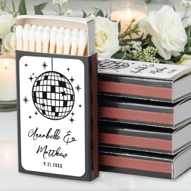 Disco Ball Wedding Matchboxes (Disco Ball Wedding Matchboxes)
