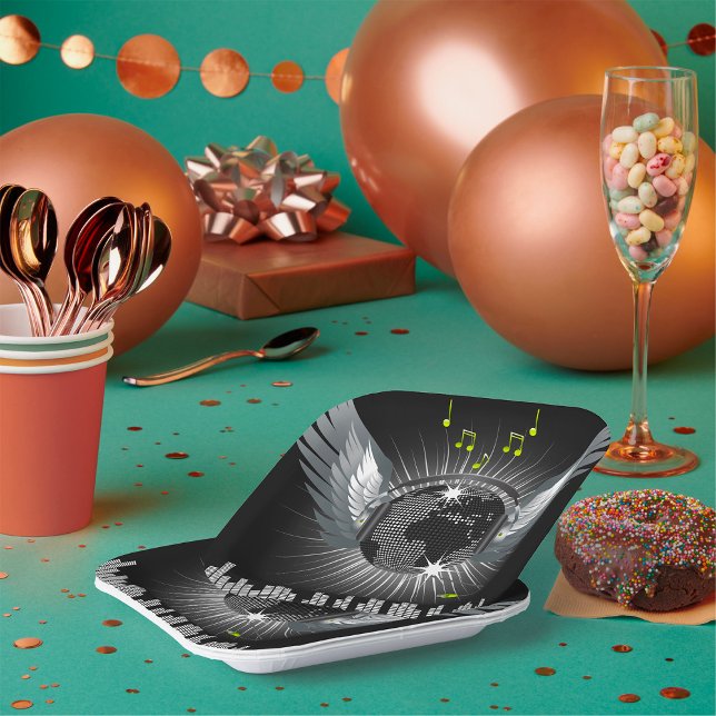 Disco Ball With Wings Paper Plates (Creator Uploaded)