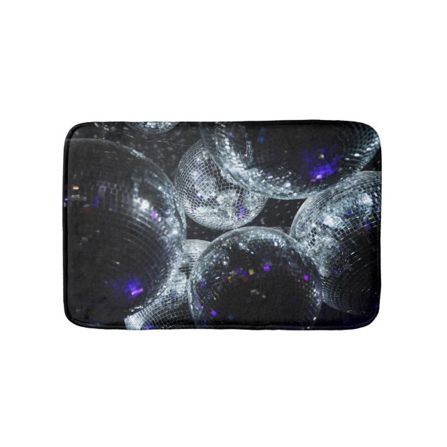 Disco Balls: Dark Party Atmosphere Bath Mat (Front)