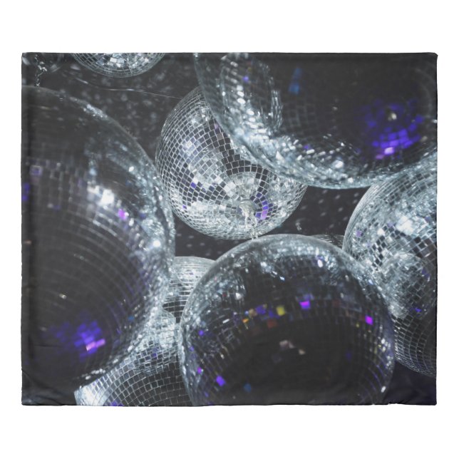 Disco Balls: Dark Party Atmosphere Duvet Cover (Front)