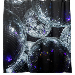 Disco Balls: Dark Party Atmosphere Shower Curtain