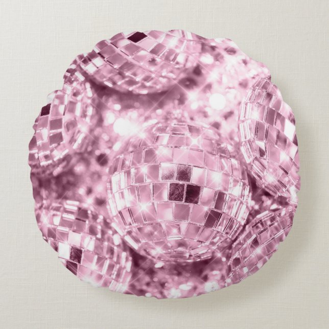 Disco Balls Glam #12 #retro #wall #art Round Pillow (Front)
