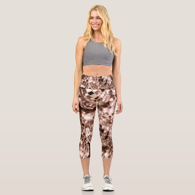 Disco Balls Glam 17 Capri Leggings (Front)