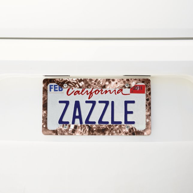 Disco Balls Glam 17 License Plate Frame (On Car)