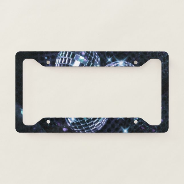 Disco Balls Glam #4 #retro #wall #art License Plate Frame (Front)