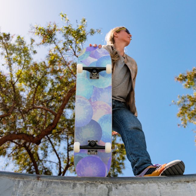 Disco balls in pastel rainbow colors - 3D optics   Skateboard (Outdoor 1)