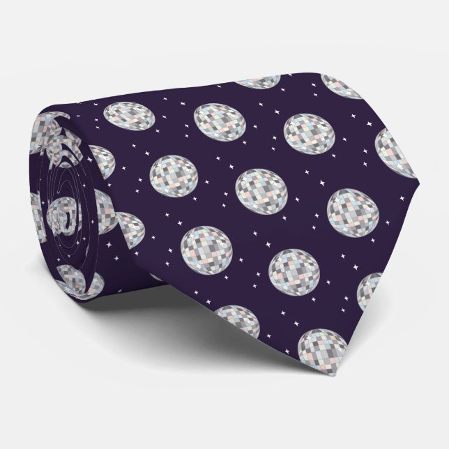 Disco Balls Neck Tie (Rolled)