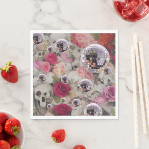 Disco Balls Skulls and Roses Napkins
