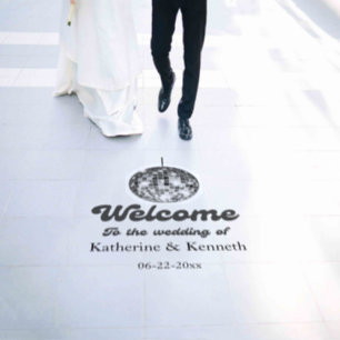 Disco Balls Welcome Wedding Floor Decals