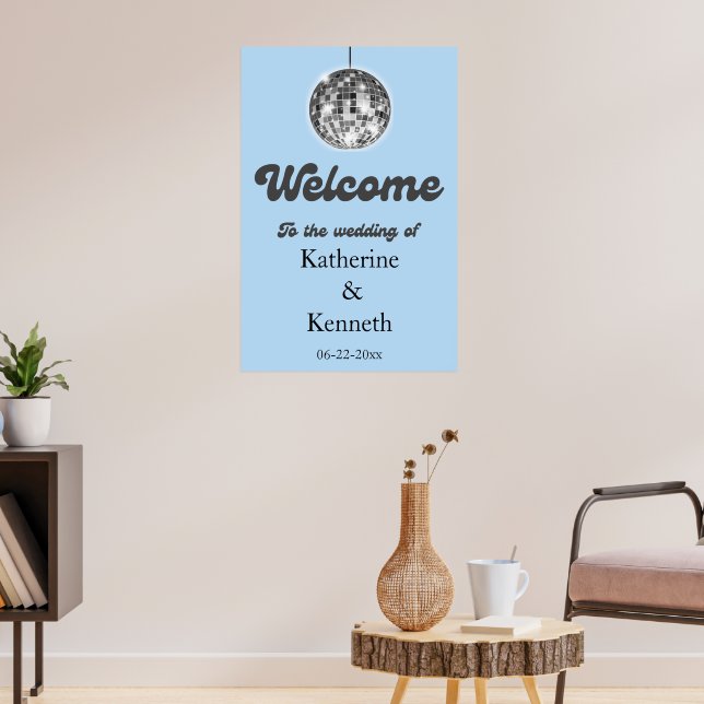 Disco Balls Welcome Wedding  Poster (Living Room 3)