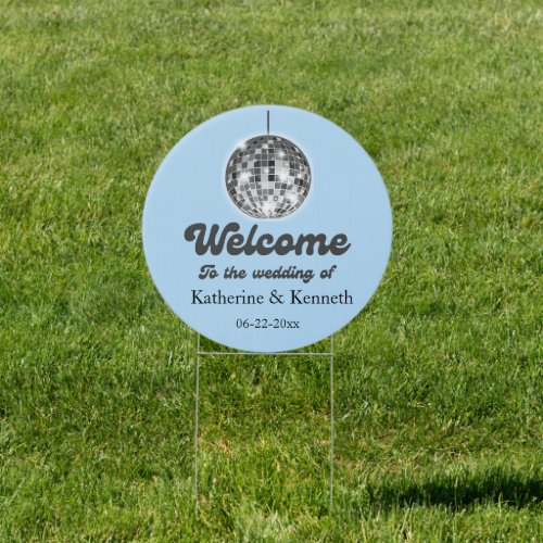 Disco Balls Welcome Wedding Sign