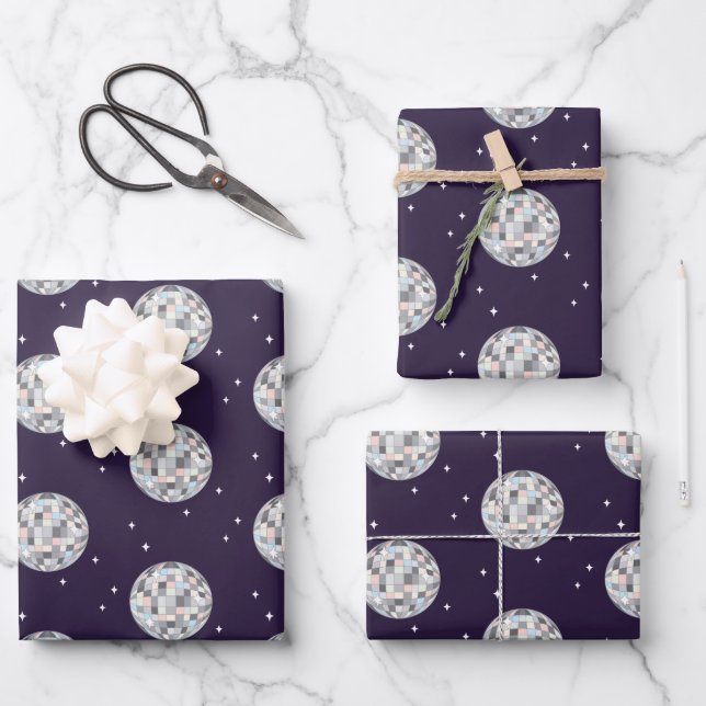 Disco Balls Wrapping Paper Sheets (Front)