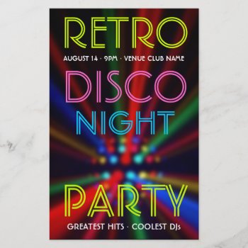 Disco Beams Lights Clubbing Dj Flyer by BluePlanet at Zazzle
