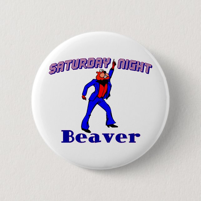 Disco Beaver Button (Front)