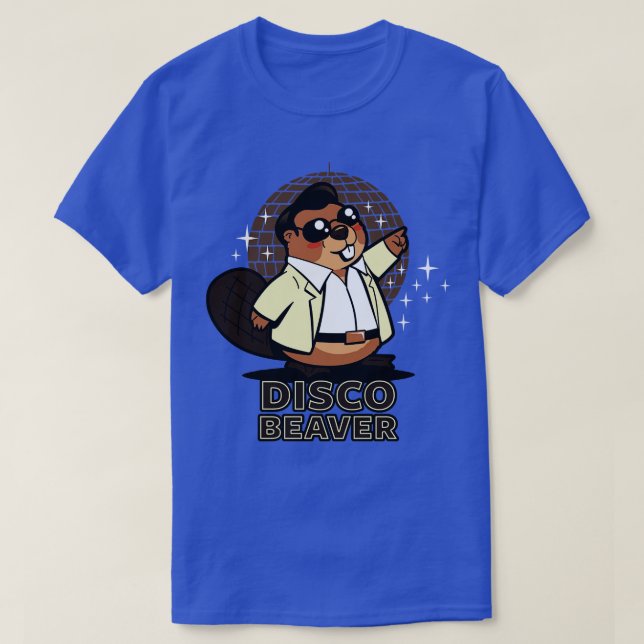 Disco Beaver Original Kawaii Cute Funny Retro 70s  T-Shirt (Design Front)