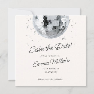 Disco Birthday Celebration Save The Date