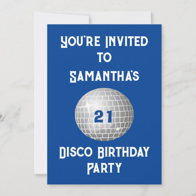 Disco Birthday Party Any Age Disco Ball  Invitation (Front)