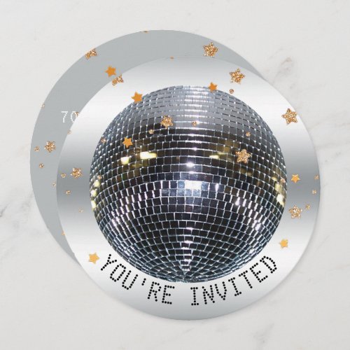 Disco Birthday Party  Disco Dance Party Circle Invitation