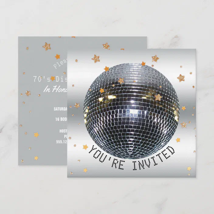 Disco Birthday Party Just Dance Disco Ball Party Invitation Zazzle Com
