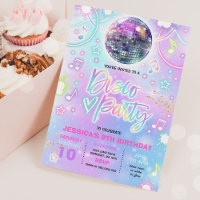 Disco Birthday Party Tie Dye Neon Glow Dance Disco