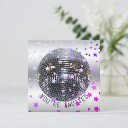 Disco Birthday Purple | Retro 70s Disco Party Invitation | Zazzle