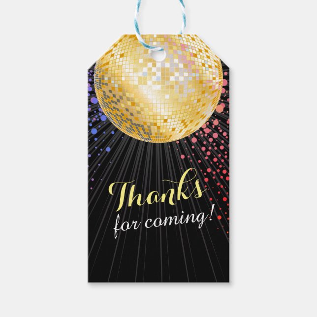 disco, black, 70s, vintage Gift Tags (Front)