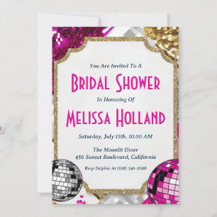 disco bridal shower invitation