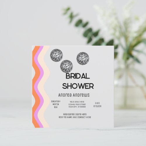Disco Bridal Shower Invitation