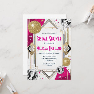 disco bridal shower invitation