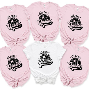 Disco Bride Babe Custom Name Bachelorette  T-Shirt