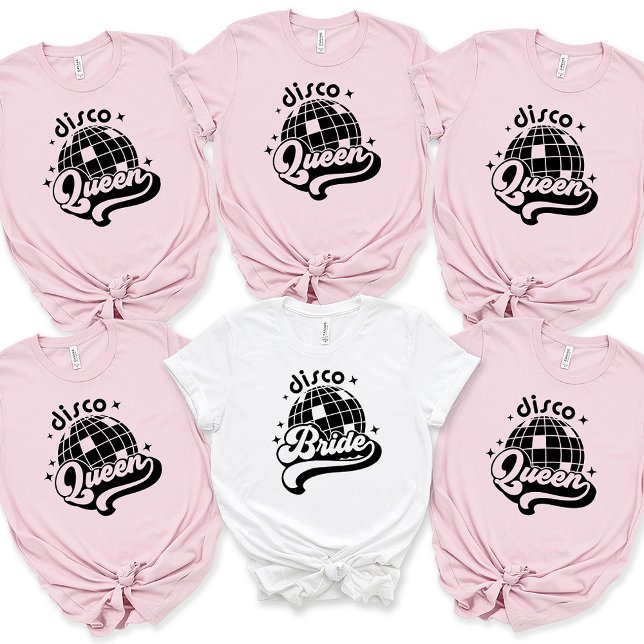 Disco Bride Babe Custom Name Bachelorette  T-Shirt (Creator Uploaded)