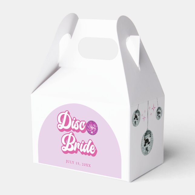 Disco Bride Retro Pastel Groove Bachelorette Favor Boxes (Front Side)