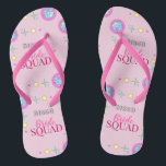 Disco Bride Squad Bachelorette Party  Flip Flops<br><div class="desc">Have fun at your bachelorette party
 with this cute Disco Bride Squad design.
For more,  visit the store.</div>